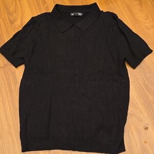 Men's Short Sleeved Black Sweater
